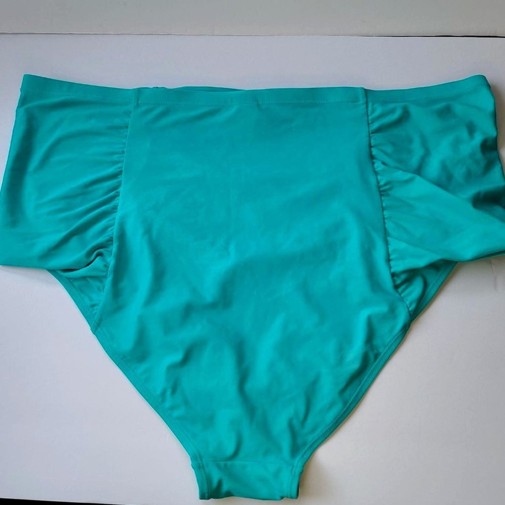 Old Navy 3x Turquoise Shirred Swimsuit Bottoms